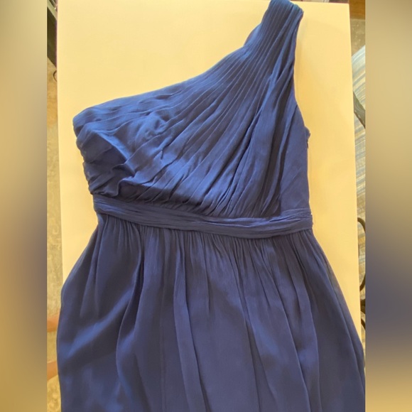 J. Crew Silk Navy Blue One Shoulder dress size 6 - Picture 6 of 6